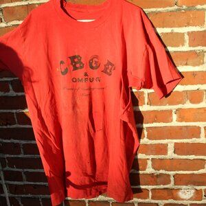 Vintage 1990s CBGB distressed Tee Shirt Stage Worn L